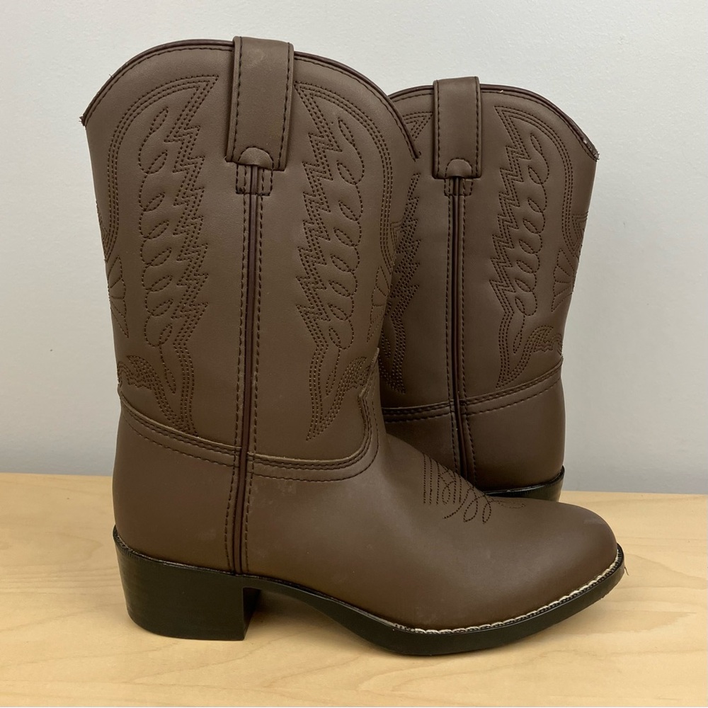 Durango Kids Size 3.0 D Distress Brown Western Cowboy Boots Pull On - Picture 2 of 13